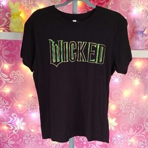 Black Short Sleeve Tee with Green 'WICKED' Graphic
